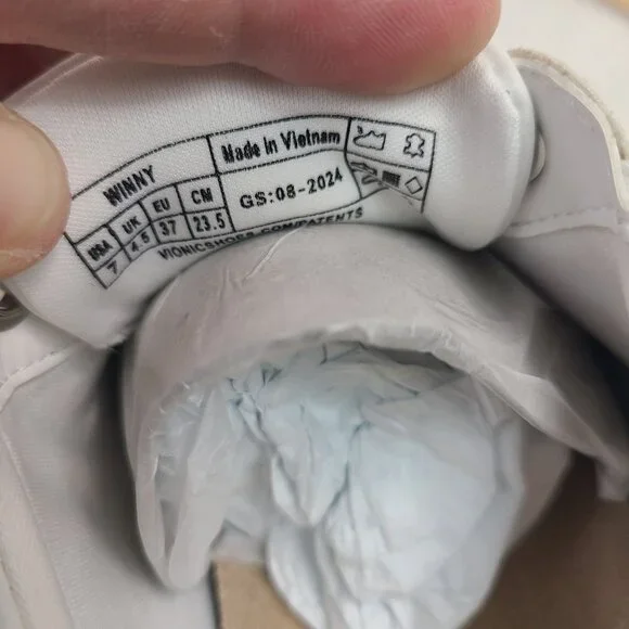 NEW Vionic Winny White Nappa Leather Casual Sneakers With Arch Support Size 7 - Picture 8 of 11
